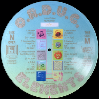 The inner sleeve side from the cassette mini compilation album "Elements" by O.R.D.U.C..